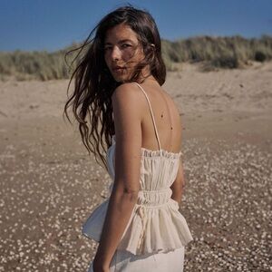 Zara Beige Strappy Top ZARA RUSTIC TOP WITH STRAPS